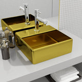 Vidaxl Washbasin s otvorem klepnutím 38x30x11,5 cm keramické zlaté barvy