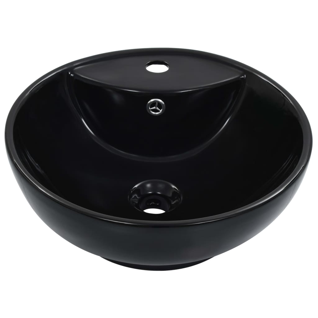 Vidaxl Washbasin s přistáním 46,5x18 cm keramická černá