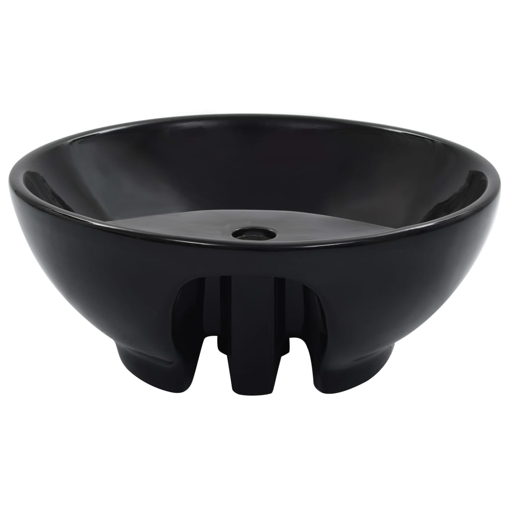 Vidaxl Washbasin s přistáním 46,5x18 cm keramická černá