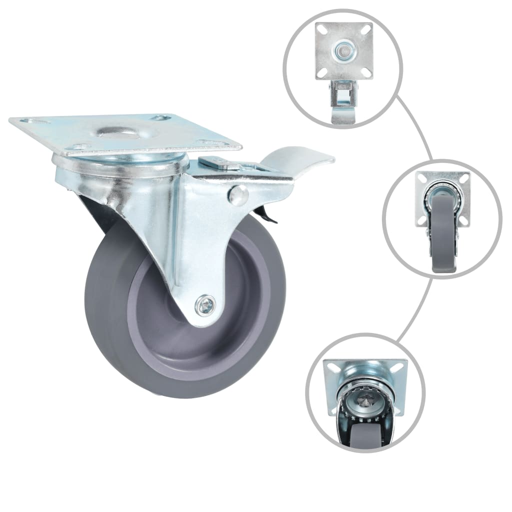 Vidaxl Swivel Wheels med doble bremser 4 stk 75 mm