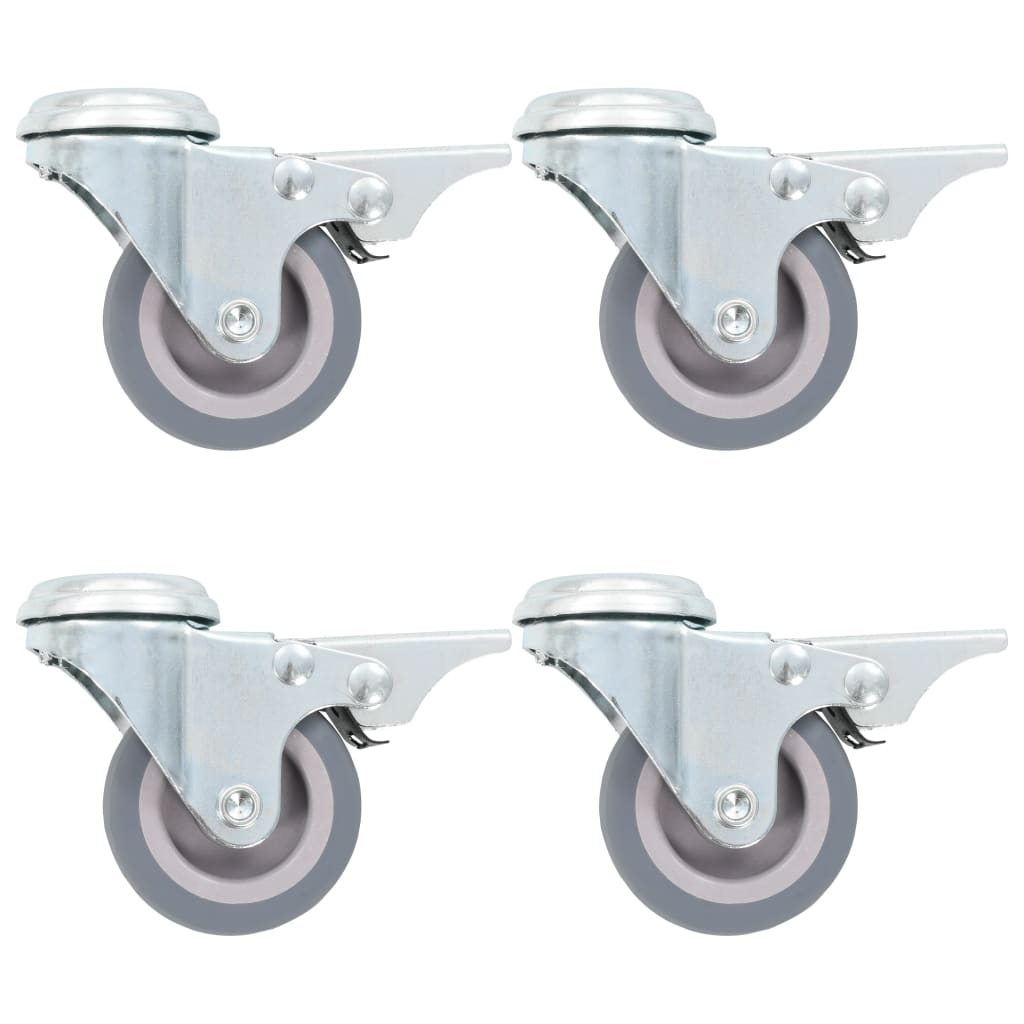 Vidaxl-Lenkrollen mit Bolzenlöchern und Doppelbremsen 4 Stück 50 mm