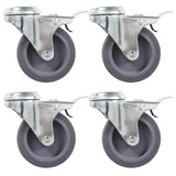 Vidaxl swivel wheels with bolt holes and double brakes 4 st 75 mm