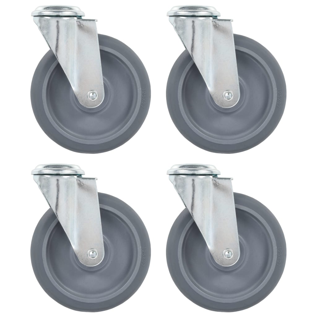 Vidaxl Lenkrollen mit Bolzenlöchern 4 Stück 125 mm