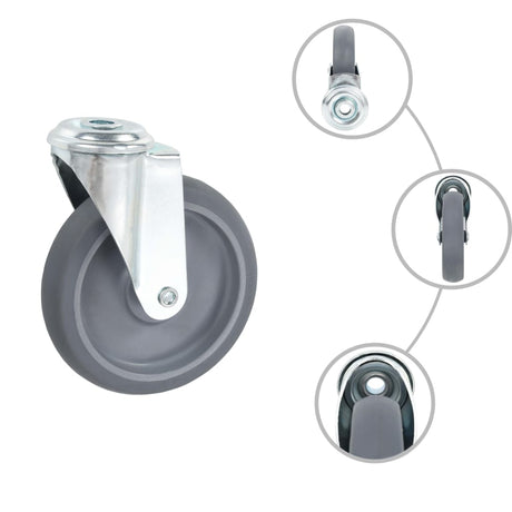 Vidaxl Lenkrollen mit Bolzenlöchern 4 Stück 125 mm