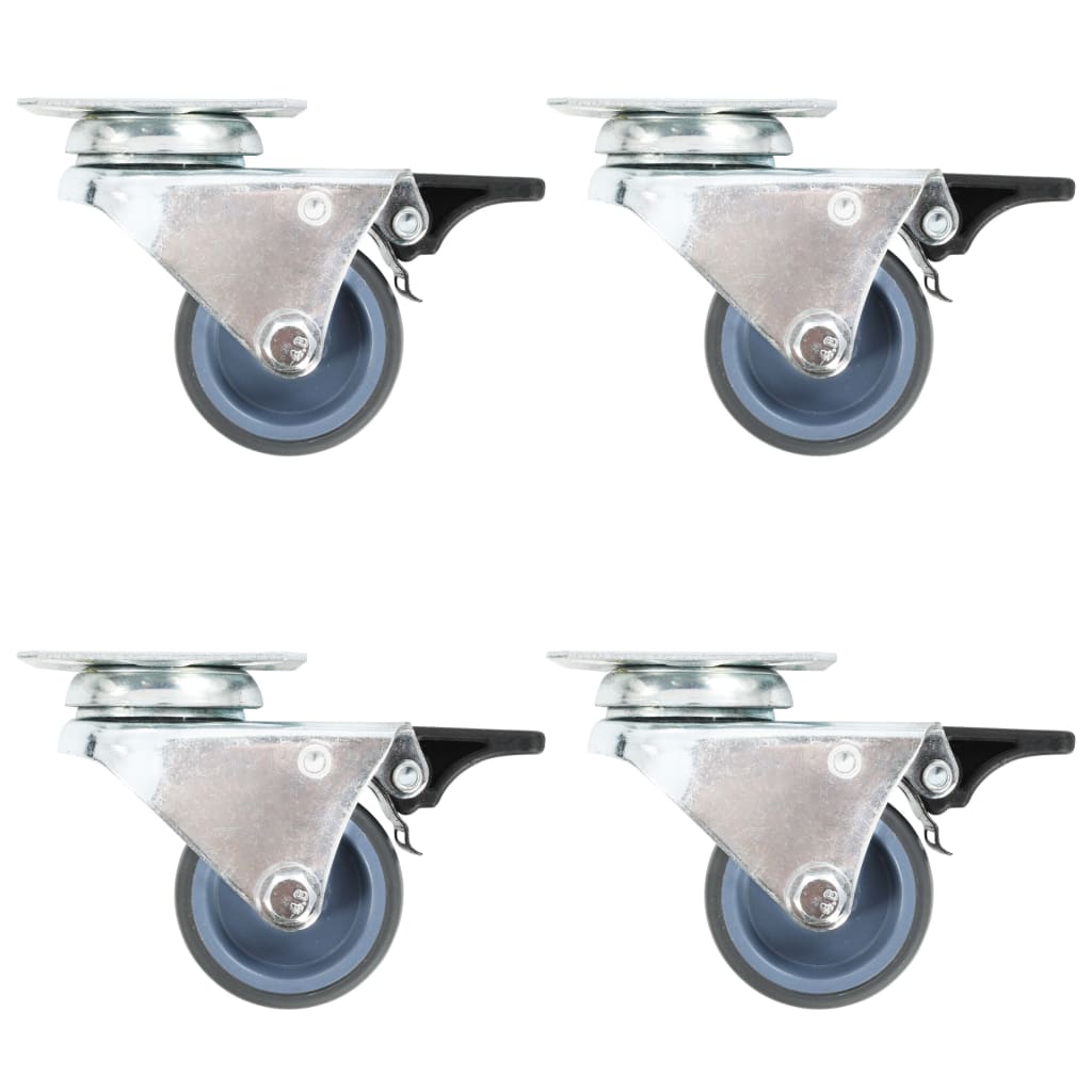 Vidaxl-Doppellenkrollen mit Doppelbremsen 4 Stück 50 mm