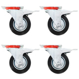 VidaXL swivel wheels with double brakes 4 pc 100 mm