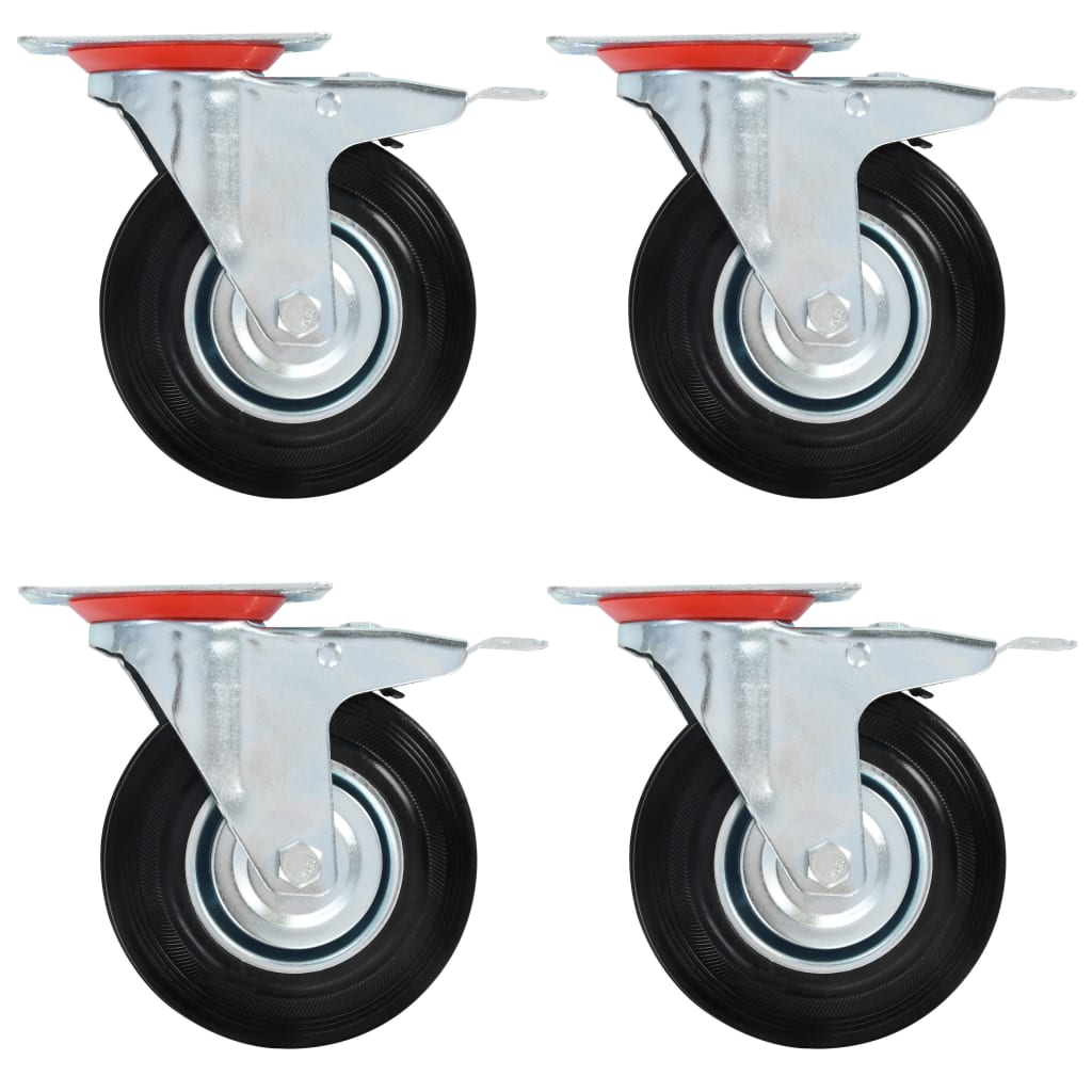 Vidaxl Swivel Wheels med doble bremser 4 stk 125 mm