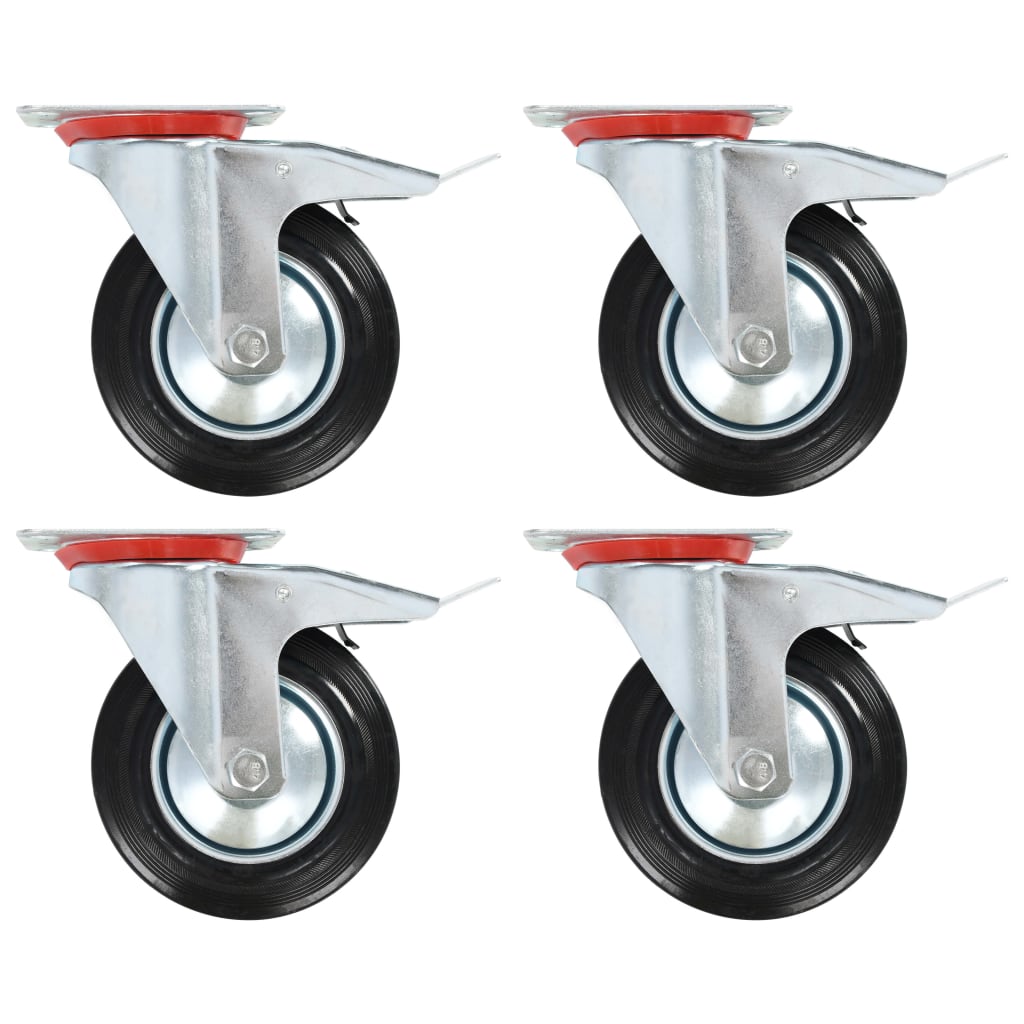 VidaXL swivel wheels with double brakes 4 pcs 160 mm