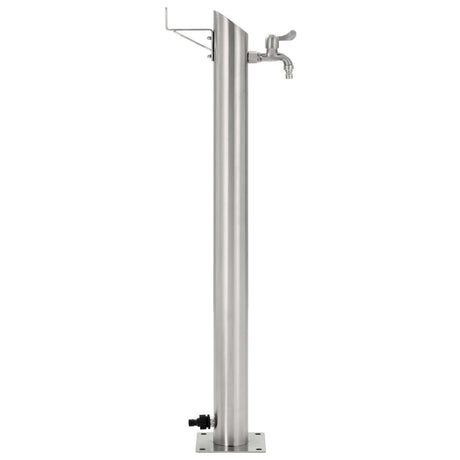 Vidaxl Gartenwassersäule rund 95 cm Edelstahl
