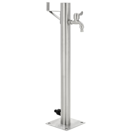 VidaXL Gartenwassersäule rund 65 cm Edelstahl