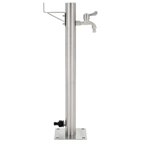VidaXL Gartenwassersäule rund 65 cm Edelstahl