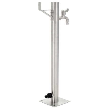 VidaXL Gartenwassersäule rund 65 cm Edelstahl