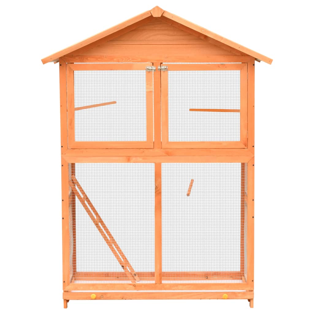 Vidaxl Bird Cage 125.5x59,5x164 cm z litego sosny sosny sosny drewno