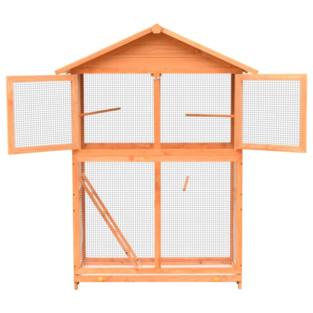 Vidaxl Bird Cage 125.5x59,5x164 cm z litego sosny sosny sosny drewno