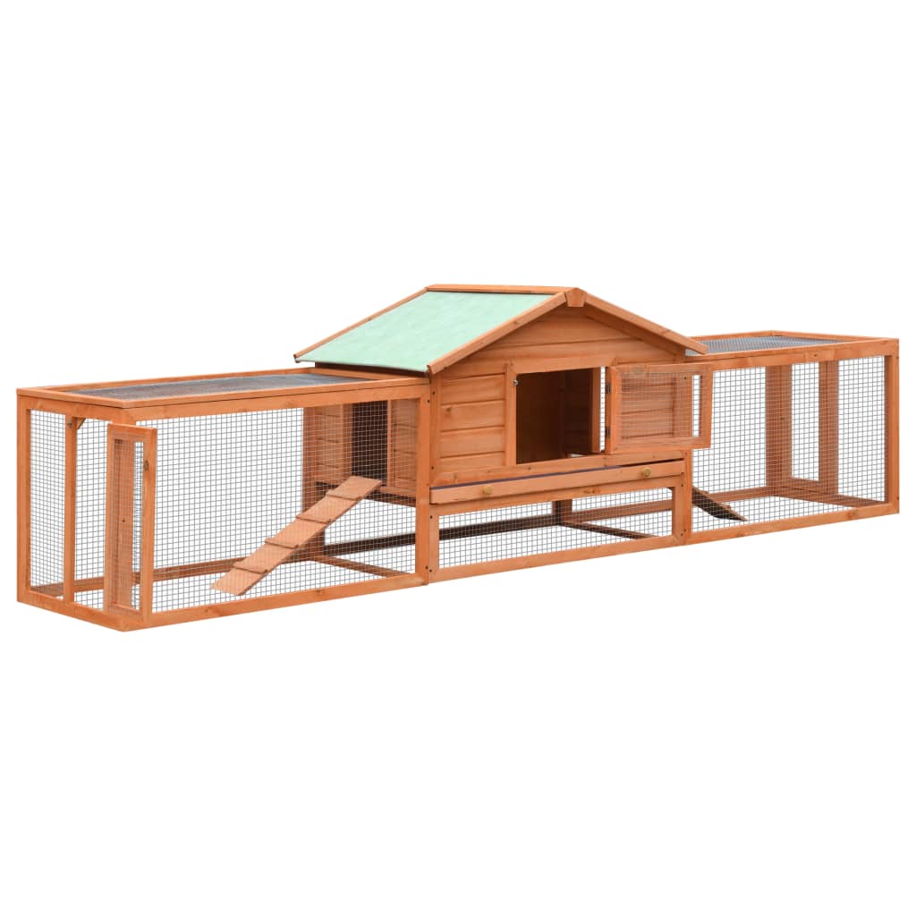 VIDAXL -Kaninchenhütte 310x70x87 cm Festkiefer und Pinewood