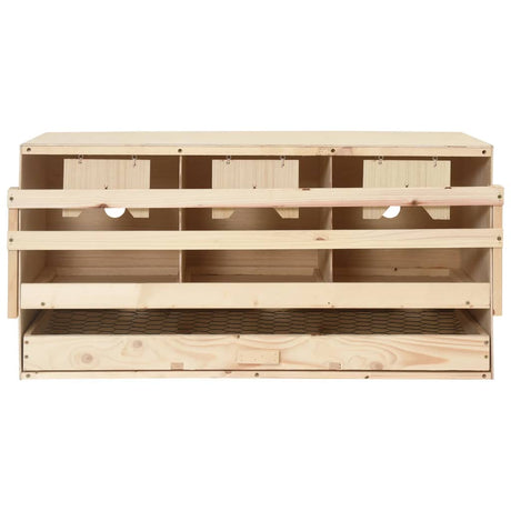 VIDAXL -Hühnerheim 3 Fächer 72x33x38 cm Festkiefer