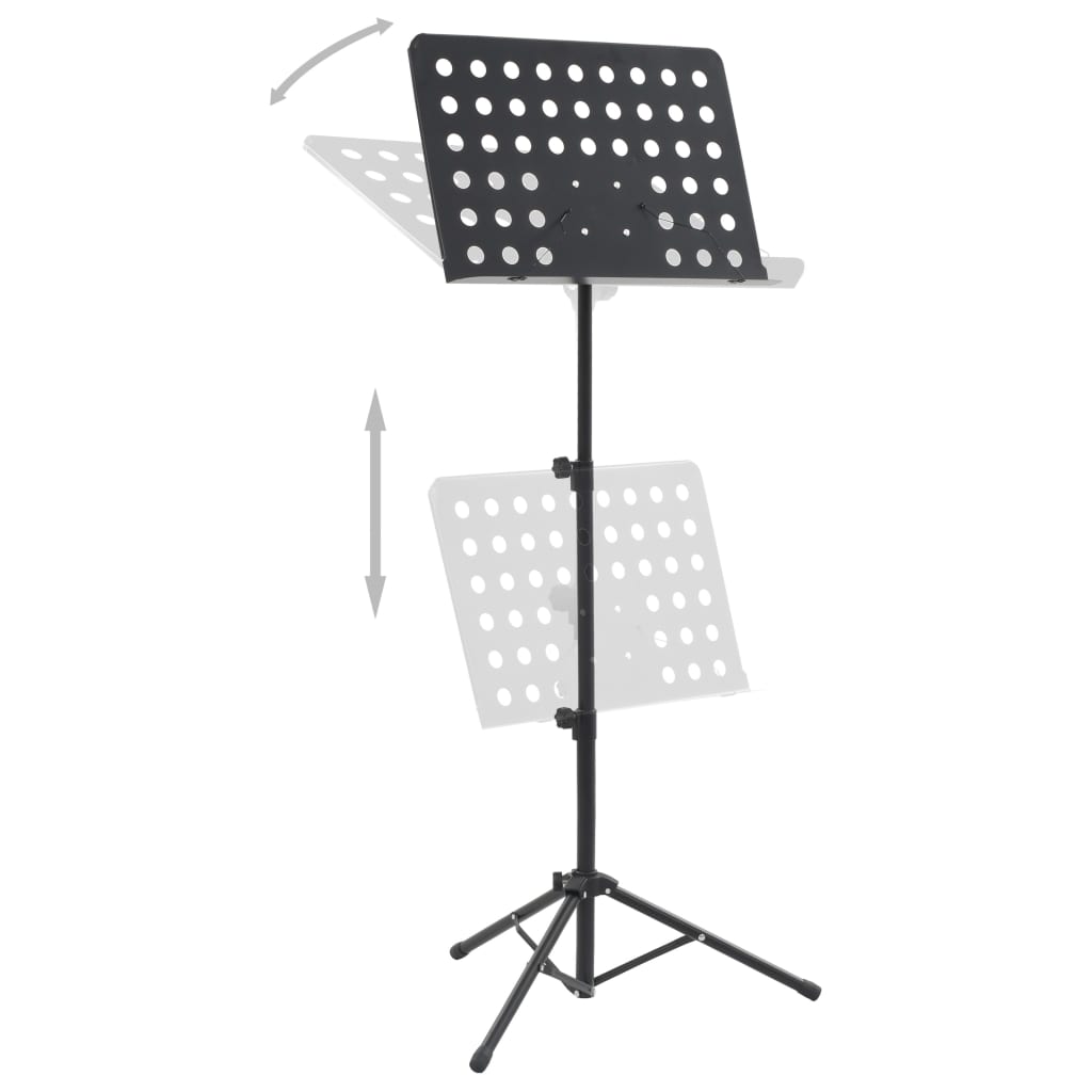 Vidaxl Music Book Stand Steel Black