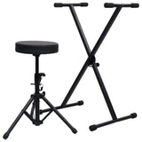 Vidaxl Keyboard Stand e sgabello nero