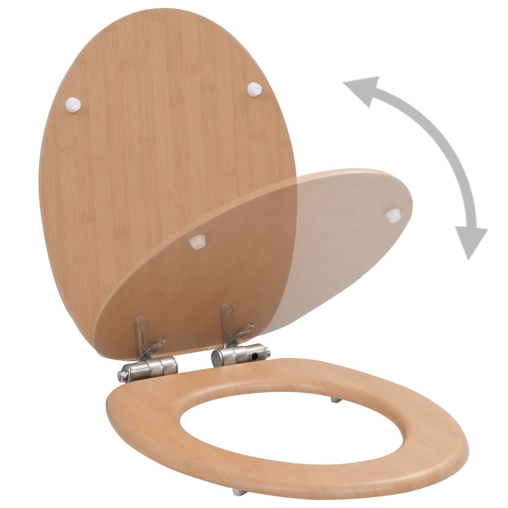 Vidaxl Toilettensitz mit weicher Deckel Bambus MDF