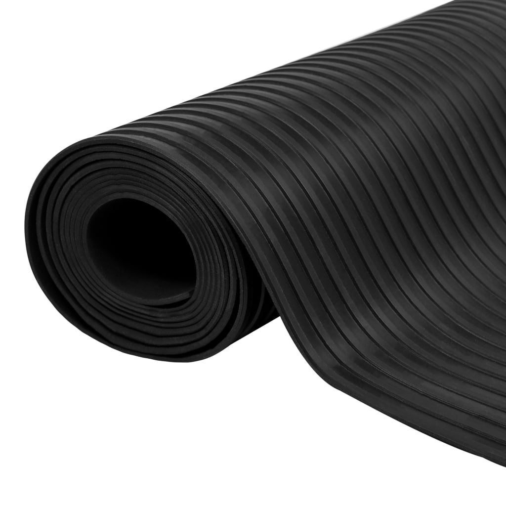 Vidaxl Bodenmatte Anti-Schlupf 3 mm 1,5 x 4 m Gummibreite Rippe