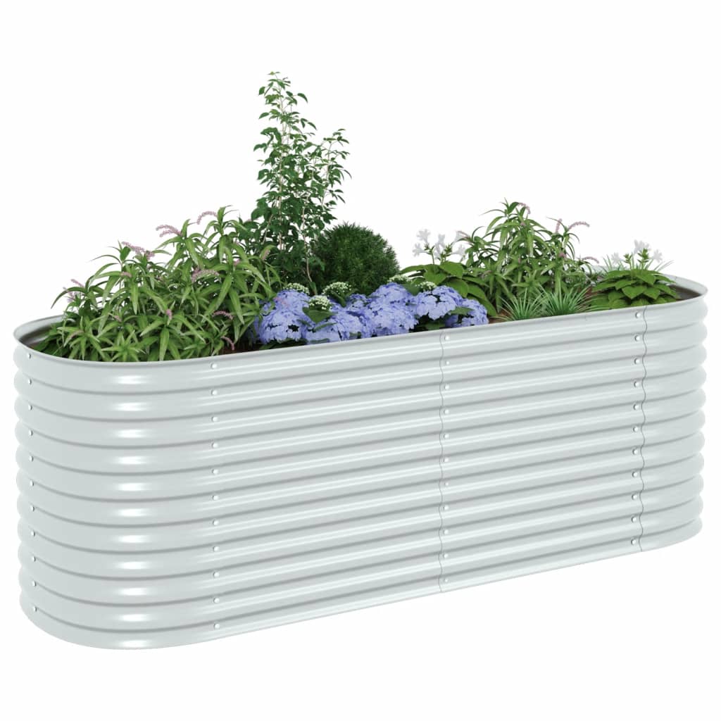 Vidaxl Planter huet 240x8081 cm galvaniséiert Stol Sëlwer