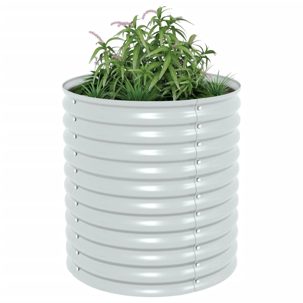 Vidaxl Planter surélevé 80x80x81 cm argent en acier galvanisé