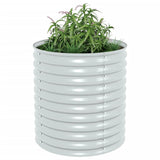 Vidaxl Planter surélevé 80x80x81 cm argent en acier galvanisé