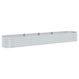 Vidaxx Pflanzgefäß erhöht 400x80x44 cm verzinkter Stahl silber