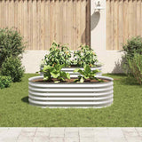 Vidaxl -Pflanzer erhöht 160 x 80 x 44 cm verzinktes Stahl Silber