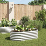 Vidaxl -Pflanzer erhöht 160 x 80 x 44 cm verzinktes Stahl Silber