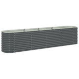 INSERT PLANTER VIDAXL 400x80x81 cm Gray en acier galvanisé