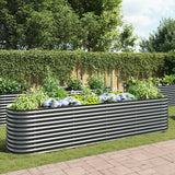 INSERT PLANTER VIDAXL 400x80x81 cm Gray en acier galvanisé