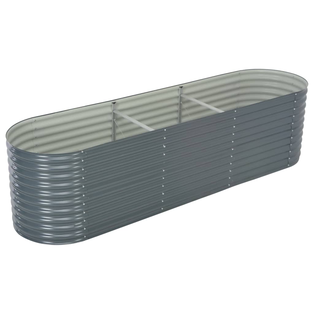 Planter vidaxl inséré 320x80x81 cm gris en acier galvanisé