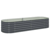 Vidaxl fioriera raccolta 240x80x44 cm grigio galvanizzato