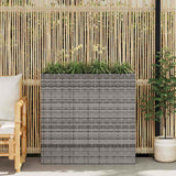 Vidaxl -Pflanzer mit 4 Töpfen Poly Rattan Grey angehoben