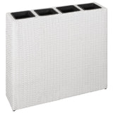 Sadzarka vidaxl podniesiona z 4 garnkami Poly rattan White