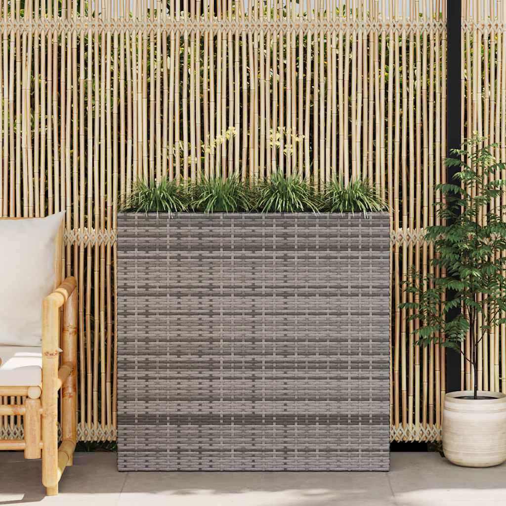 Vidaxl -Pflanzer mit 4 Töpfen Poly Rattan Weiß angehoben