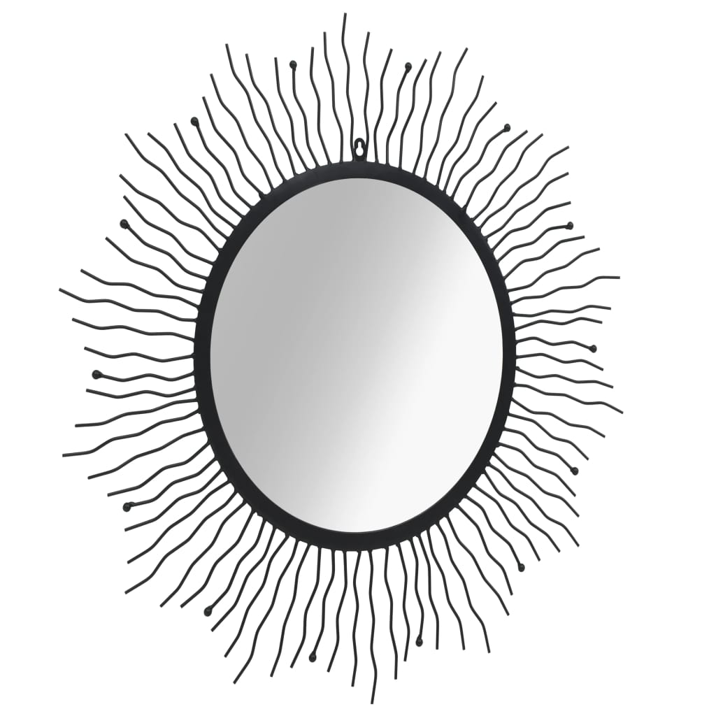 Vidaxl Garden Wall Mirror Sunburst 80 cm czarny