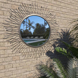 Vidaxl Garden Wall Mirror Sunburst 80 cm czarny