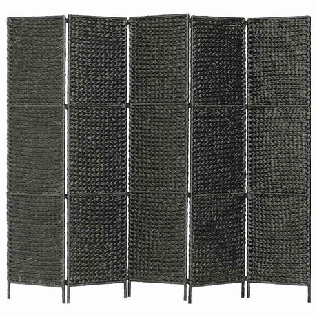 Vidaxl kamerscherm met 5 panelen 193x160 cm waterhyacint zwart