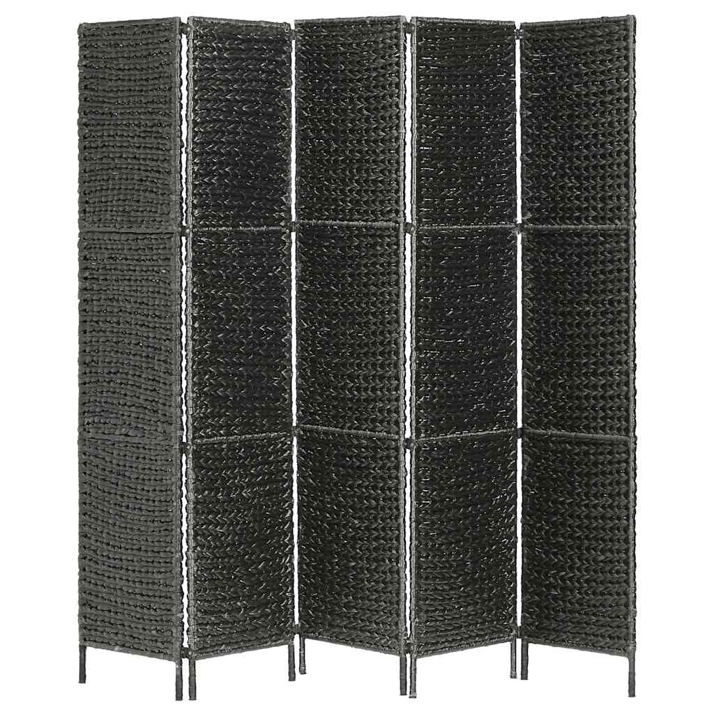 Vidaxl kamerscherm met 5 panelen 193x160 cm waterhyacint zwart