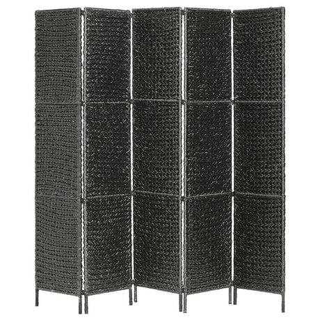 Vidaxl kamerscherm met 5 panelen 193x160 cm waterhyacint zwart