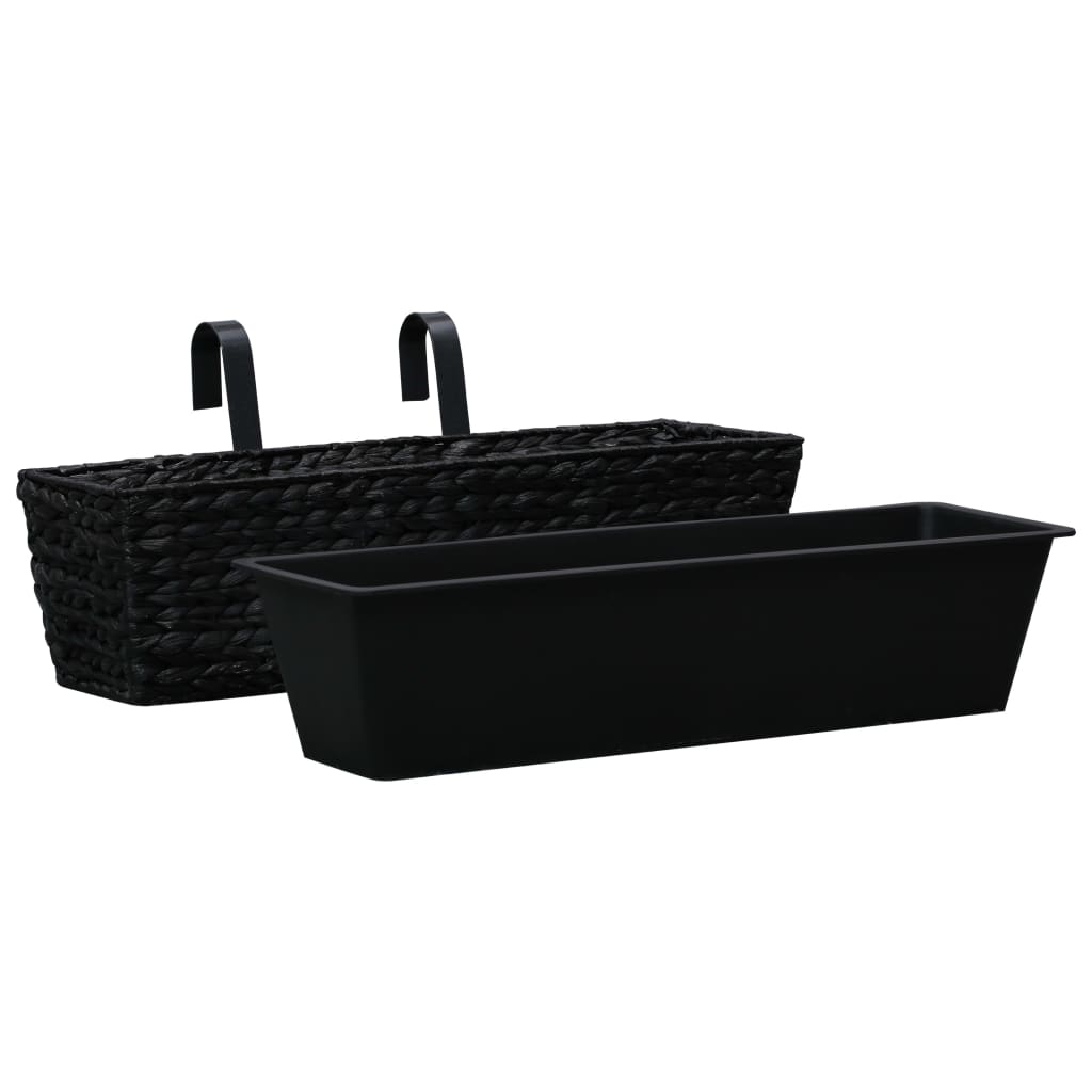 Jardinières vidaxl 2 ST Waterhyacint noir