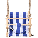 Vidaxl Babypwinkel mit Sicherheitsgürtel Baumwollholz Blau