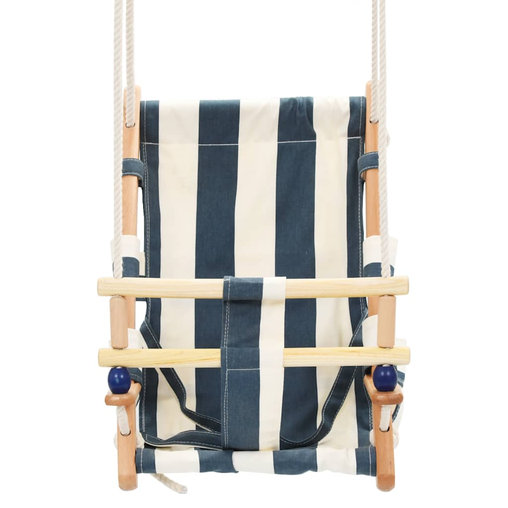 Vidaxl Baby Swing avec ceinture de sécurité Coton Bleu