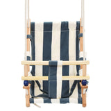 Vidaxl baby swing con cintura di sicurezza cotone legno blu