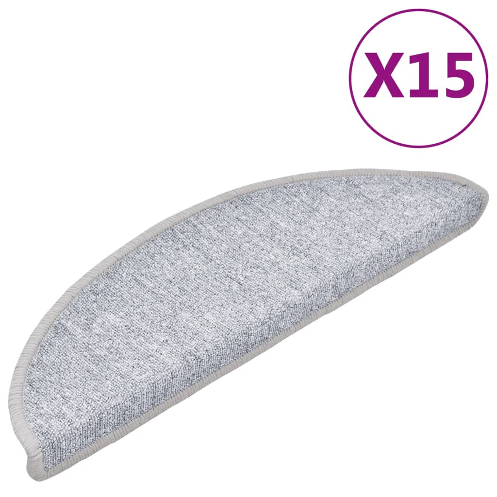 VidaXL 15 st pedal mats 56x17x3 cm light gray