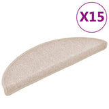 Vidaxl -Treppenmatten 15 ST 56x17x3 cm Taupe Hemisphäre