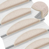 Vidaxl -Treppenmatten 15 ST 56x17x3 cm Taupe Hemisphäre