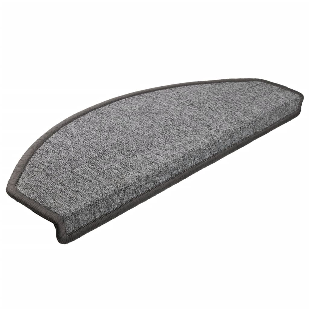 Vidaxl -Treppenmatten 15 ST 65x24x4 cm dunkelgraue Hemisphäre groß